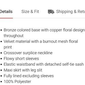 Copper Velvet Maxi Dress